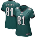 Women s Nike Terrell Owens Midnight Green Philadelphia Eagles Game Retired Player Jersey