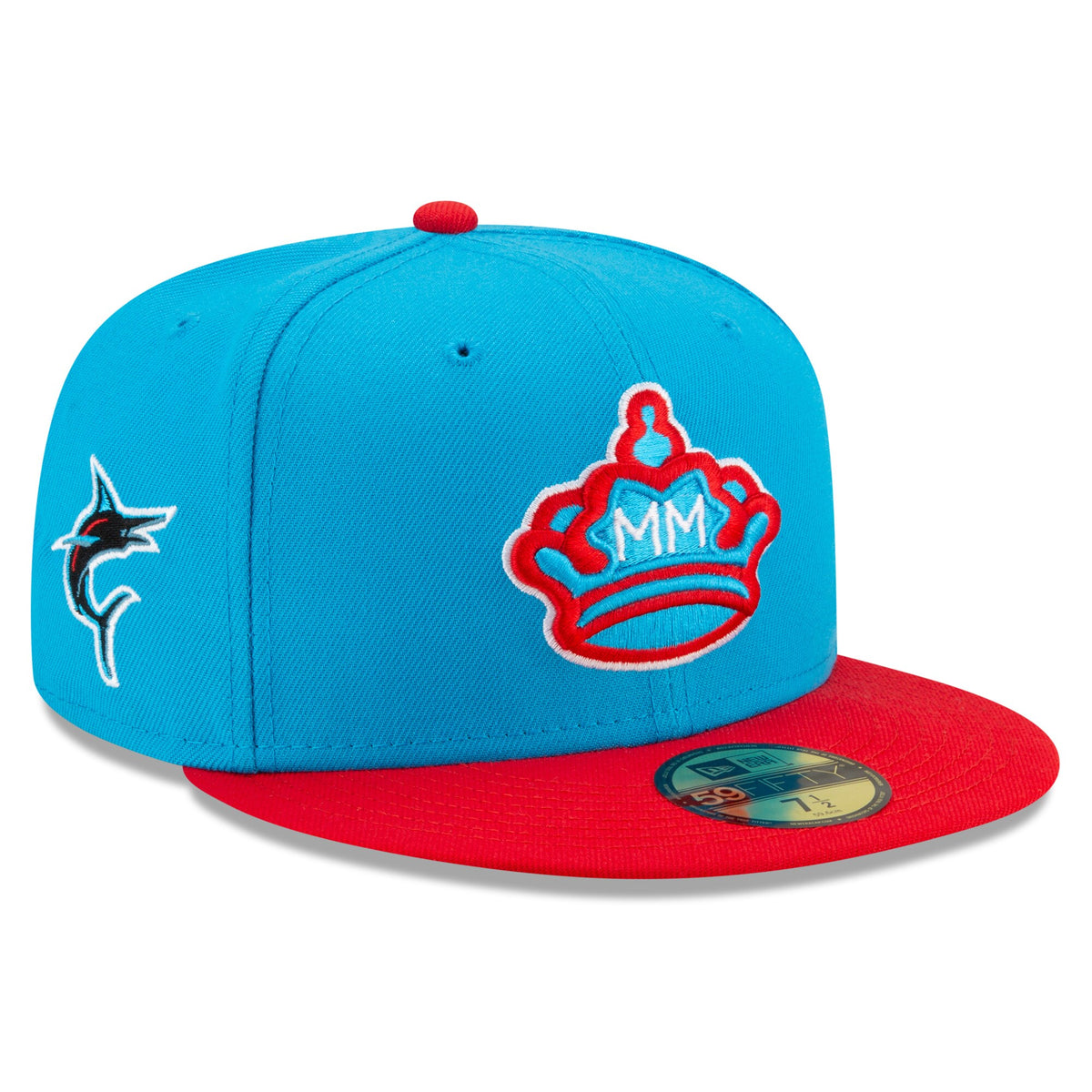 Miami Marlins New Era 2021 City Connect 59FIFTY Fitted Hat - Blue/Red