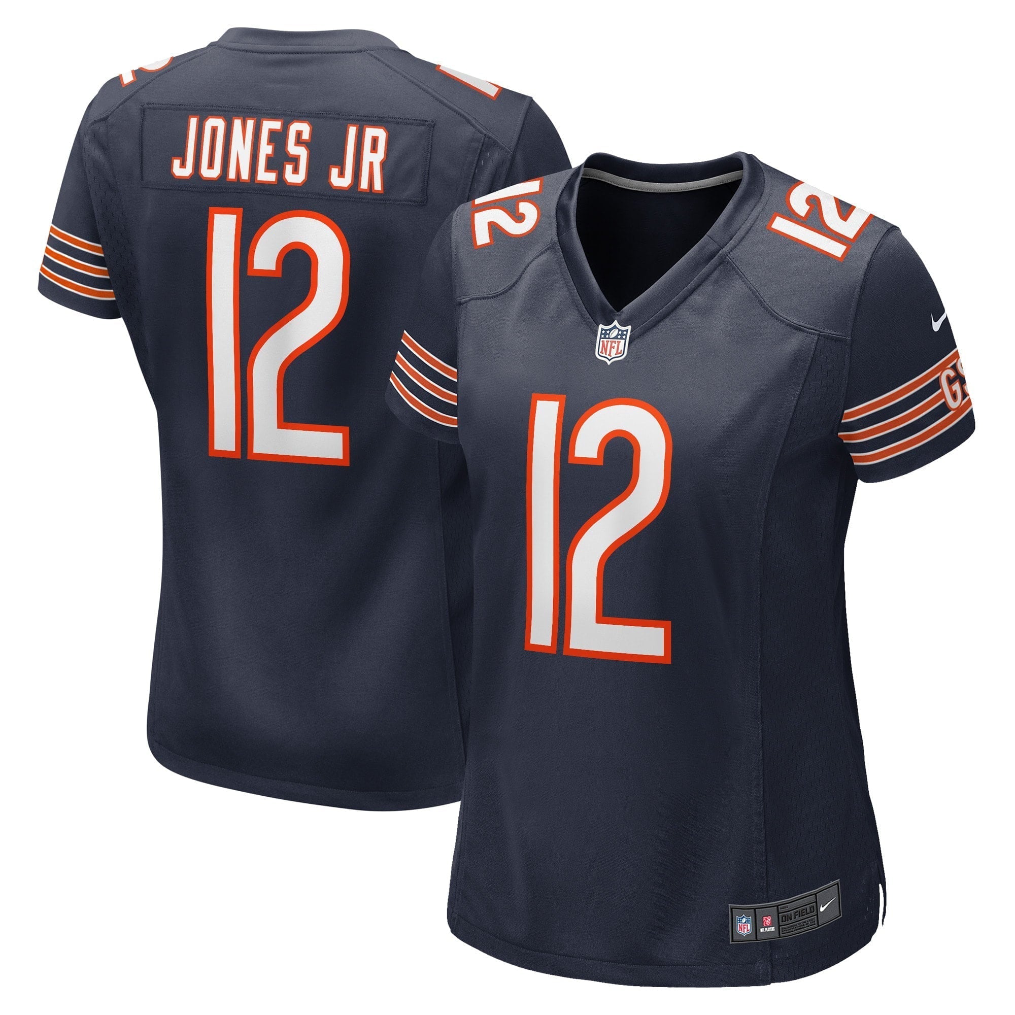 Women s Nike Velus Jones Jr. Navy Chicago Bears Game Player Jersey