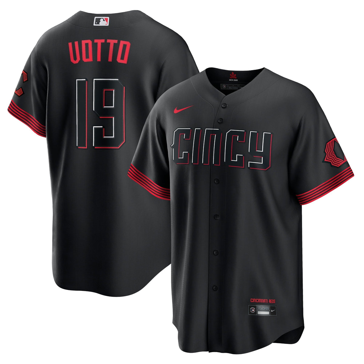 Men's Nike Joey Votto Black Cincinnati Reds 2023 City Connect Replica Player Jersey