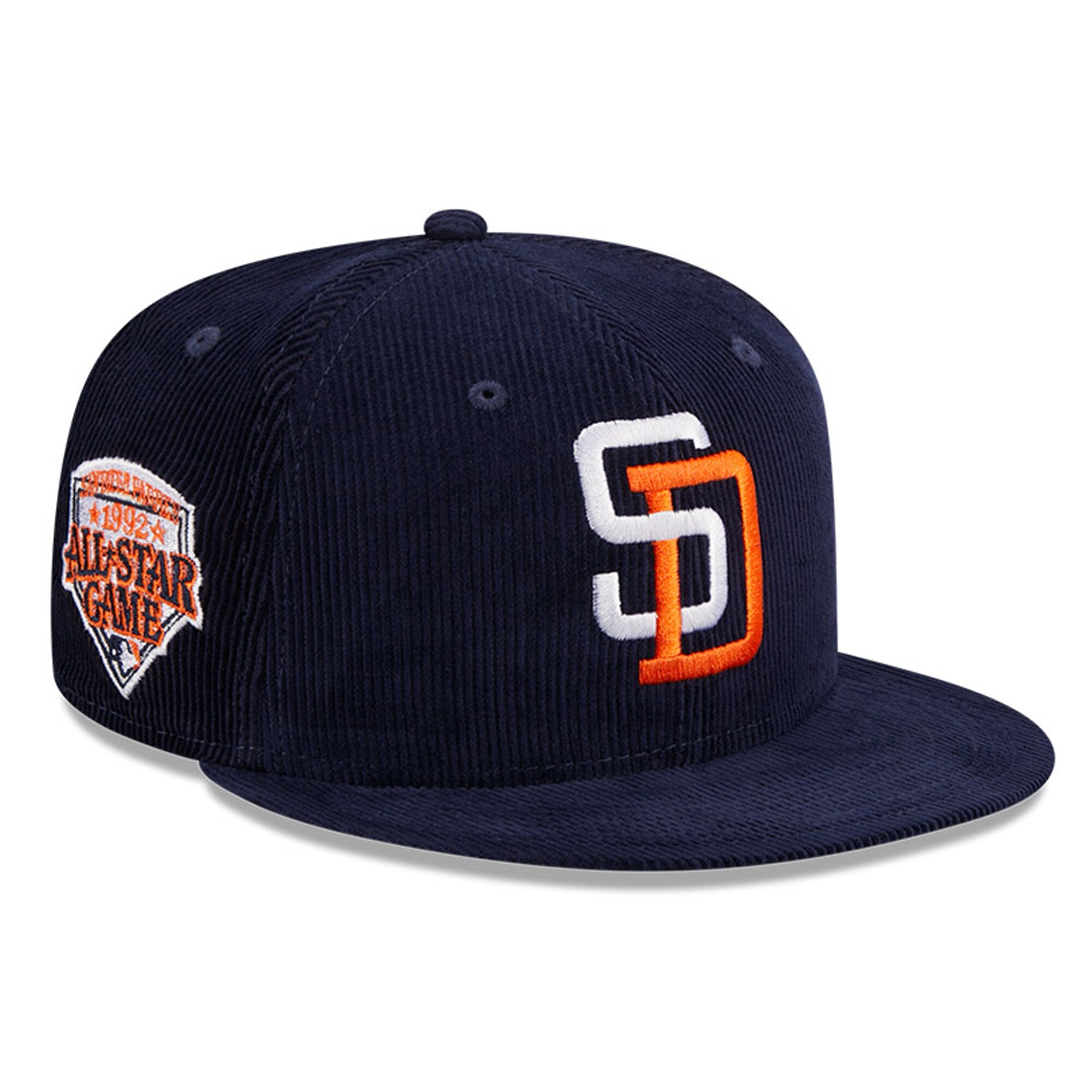 San Diego Padres New Era Throwback Corduroy 59FIFTY Fitted Hat - Navy