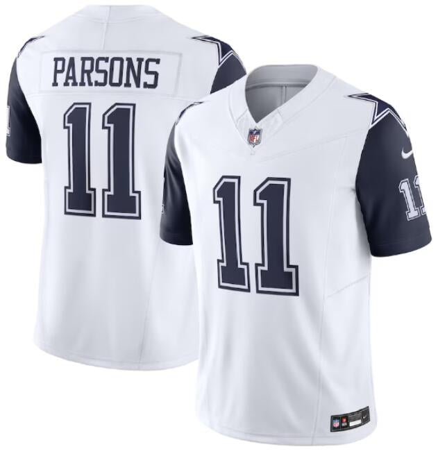 Men s Dallas Cowboys Micah Parsons White 2023 F.U.S.E. Vapor Limited Stitched Jersey