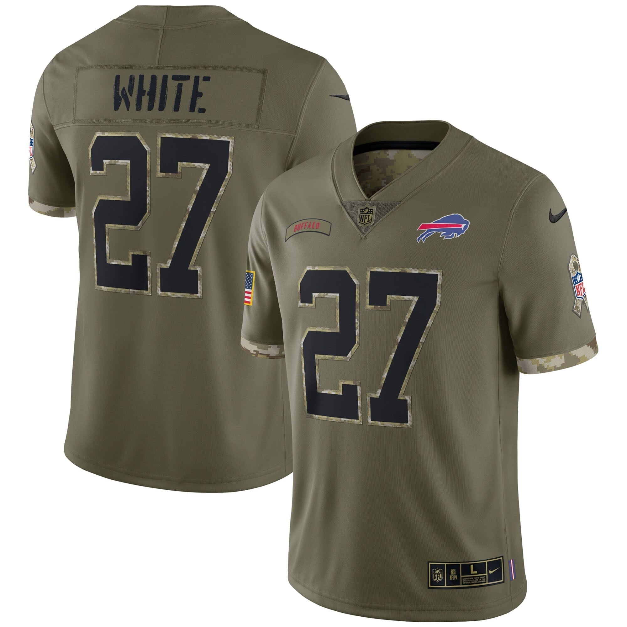 Men s Nike Tre Davious White Olive Buffalo Bills 2022 Salute To Service Limited Jersey