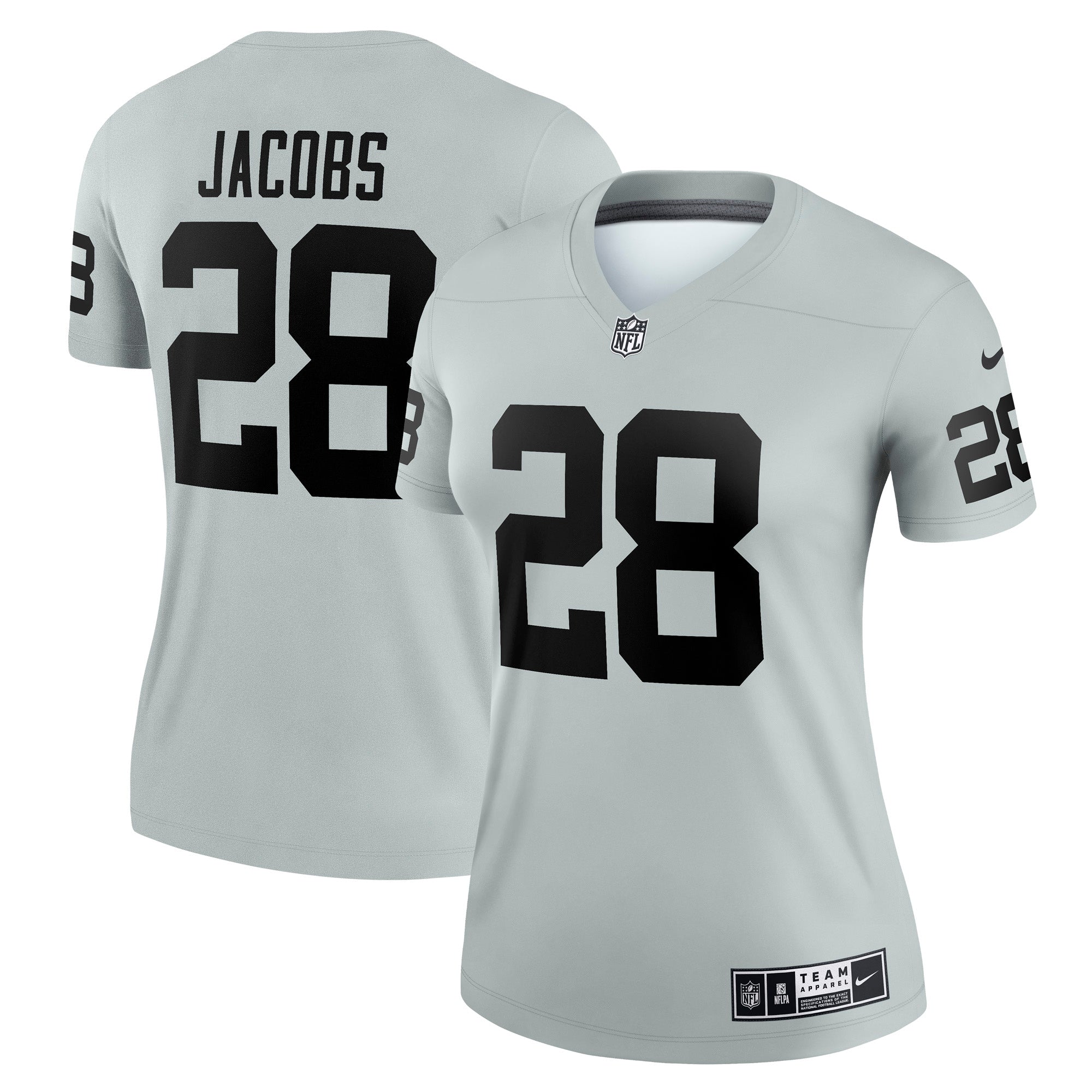 Josh Jacobs Las Vegas Raiders Nike Women s Inverted Legend Jersey   Silver