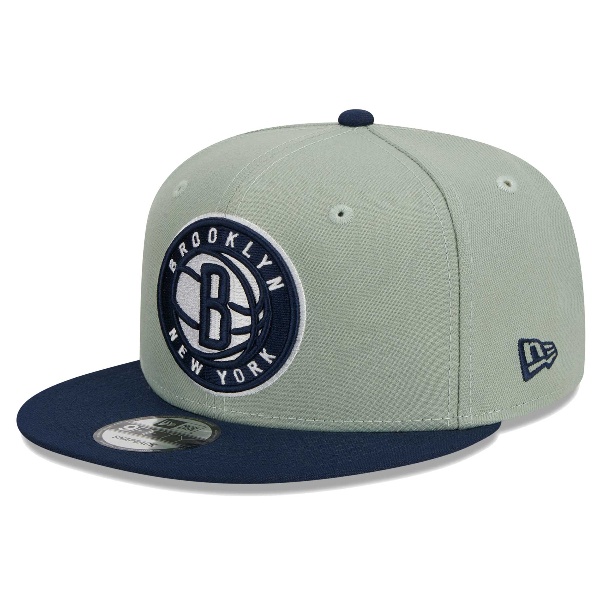 Brooklyn Nets New Era Two-Tone Color Pack 9FIFTY Snapback Hat - Sage/Navy