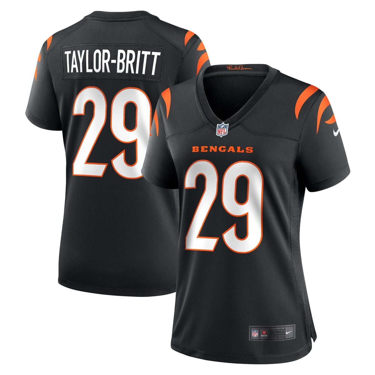 Women s Nike Cam Taylor-Britt Black Cincinnati Bengals Game Player Jersey
