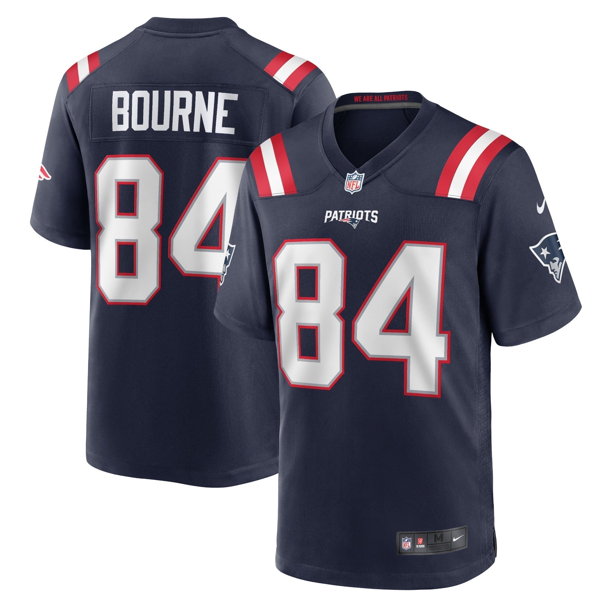 Men s Nike Kendrick Bourne Navy New England Patriots Game Jersey