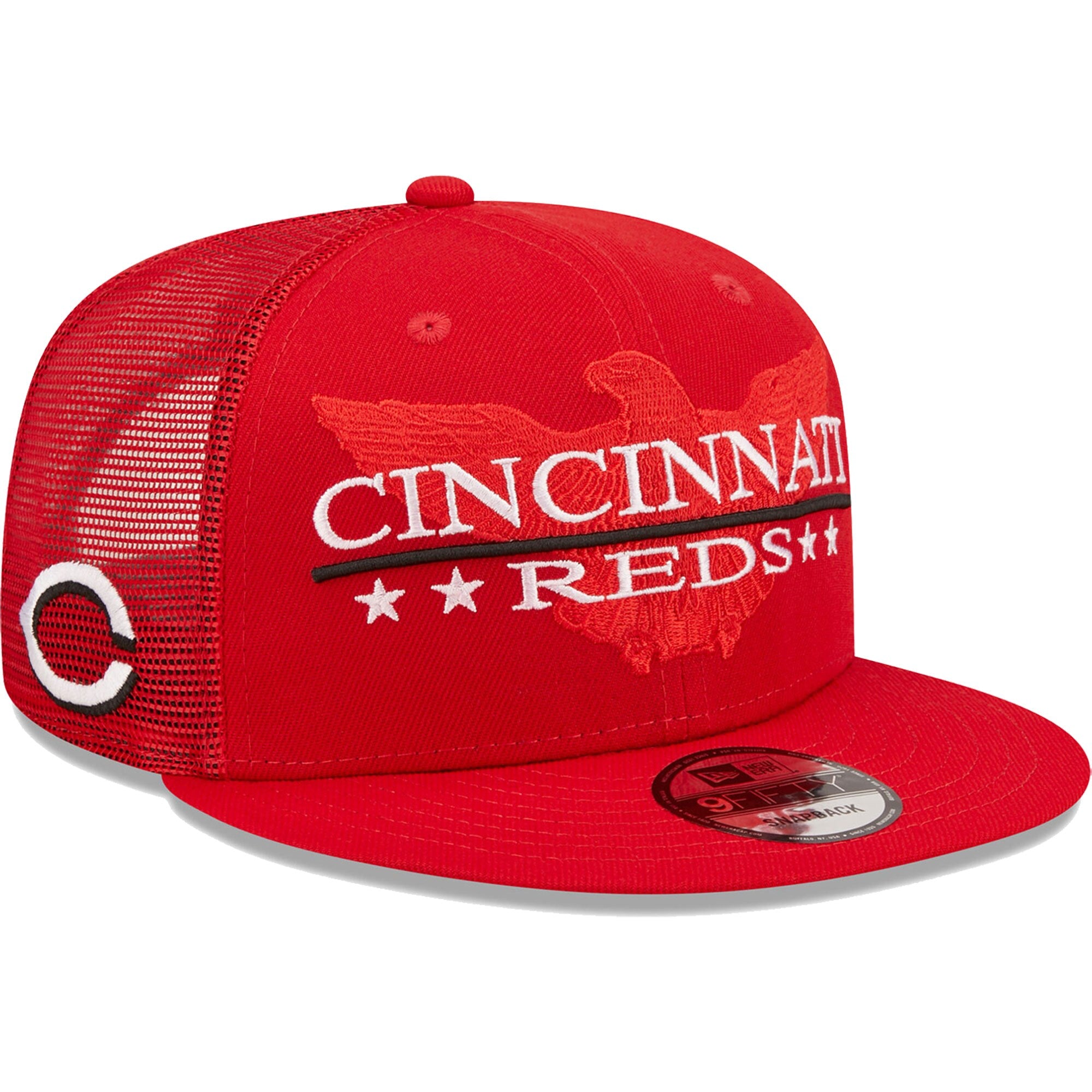 Cincinnati Reds New Era Patriot Trucker 9FIFTY Snapback Hat - Red