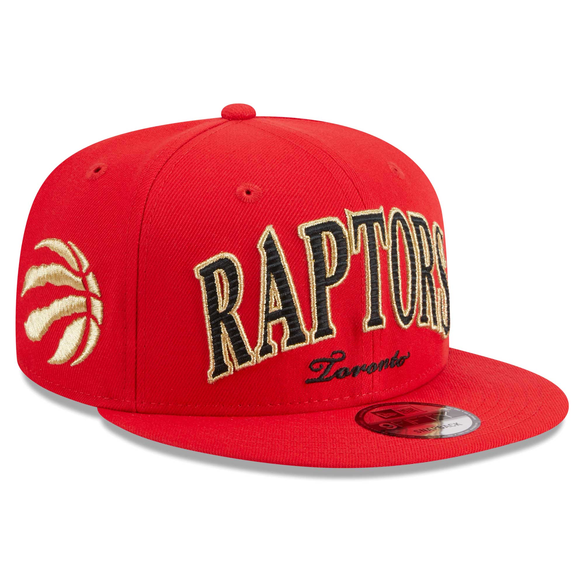 Toronto Raptors New Era Golden Tall Text 9FIFTY Snapback Hat - Red