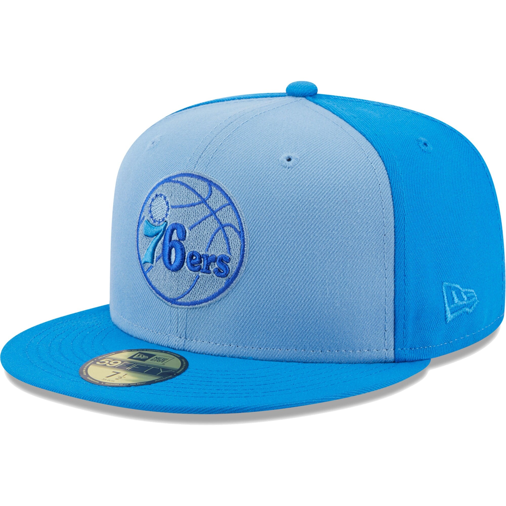 Philadelphia 76ers New Era Tri-Tone 59FIFTY Fitted Hat - Blue