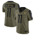 Men s Nike Chase Claypool Olive Pittsburgh Steelers 2021 Salute To Service Limited Player Jersey