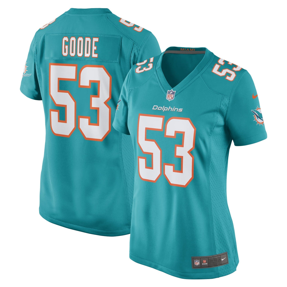 Women s Nike Cameron Goode Aqua Miami Dolphins Game Player Jersey