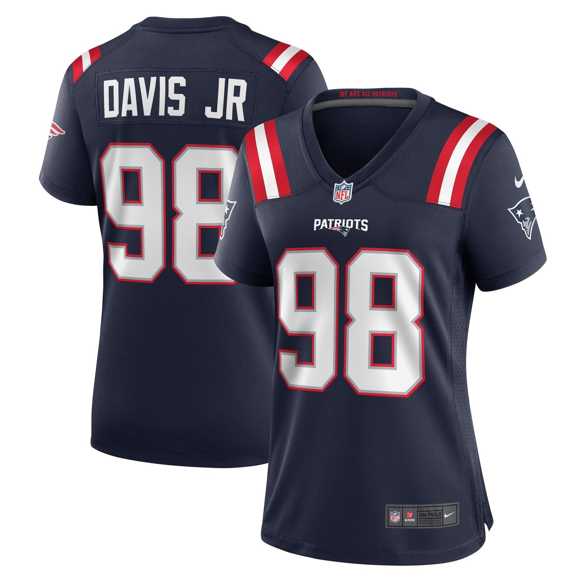 Women s Nike Carl Davis Jr. Navy New England Patriots Game Player Jersey