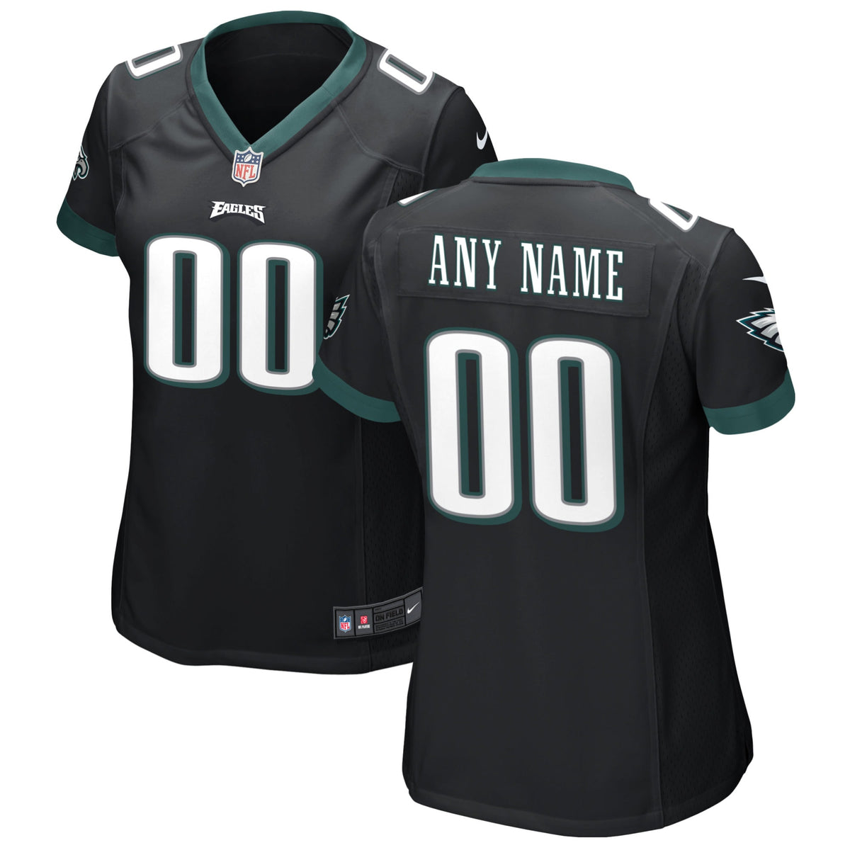 Philadelphia Eagles Nike Women s Alternate Custom Game Jersey   Black