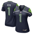 Number 1 Mom Seattle Seahawks Nike Women s Game Jersey College Navy