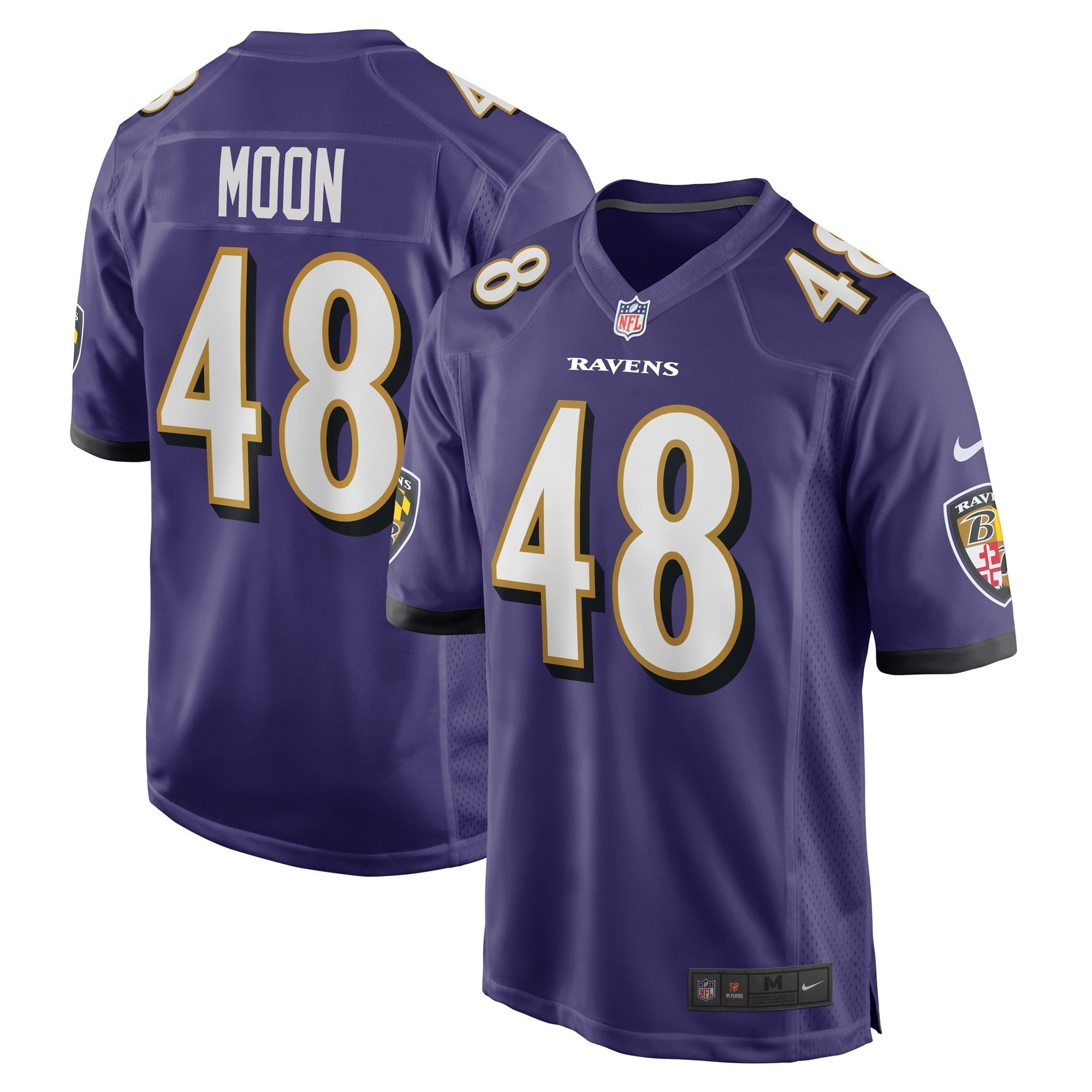 Men s Nike Jeremiah Moon Purple Baltimore Ravens Game Player Jersey