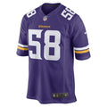 Men s Nike Jordans Hicks Purple Minnesota Vikings Game Player Jersey