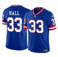 Men s New York Giants Hassan Hall Royal 2023 Throwback Limited Stitched Jerseys