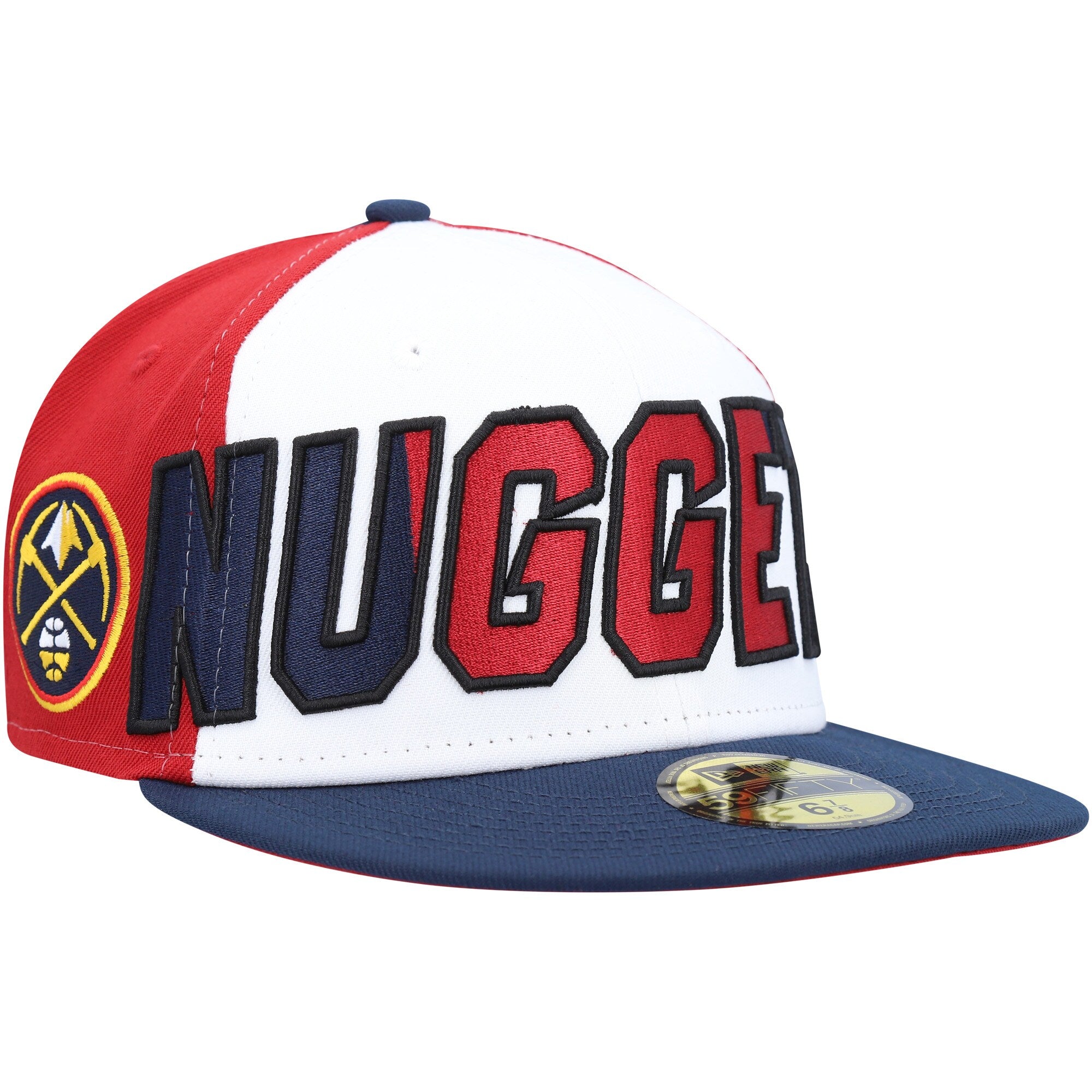 Denver Nuggets New Era Back Half 9FIFTY Fitted Hat - White/Navy