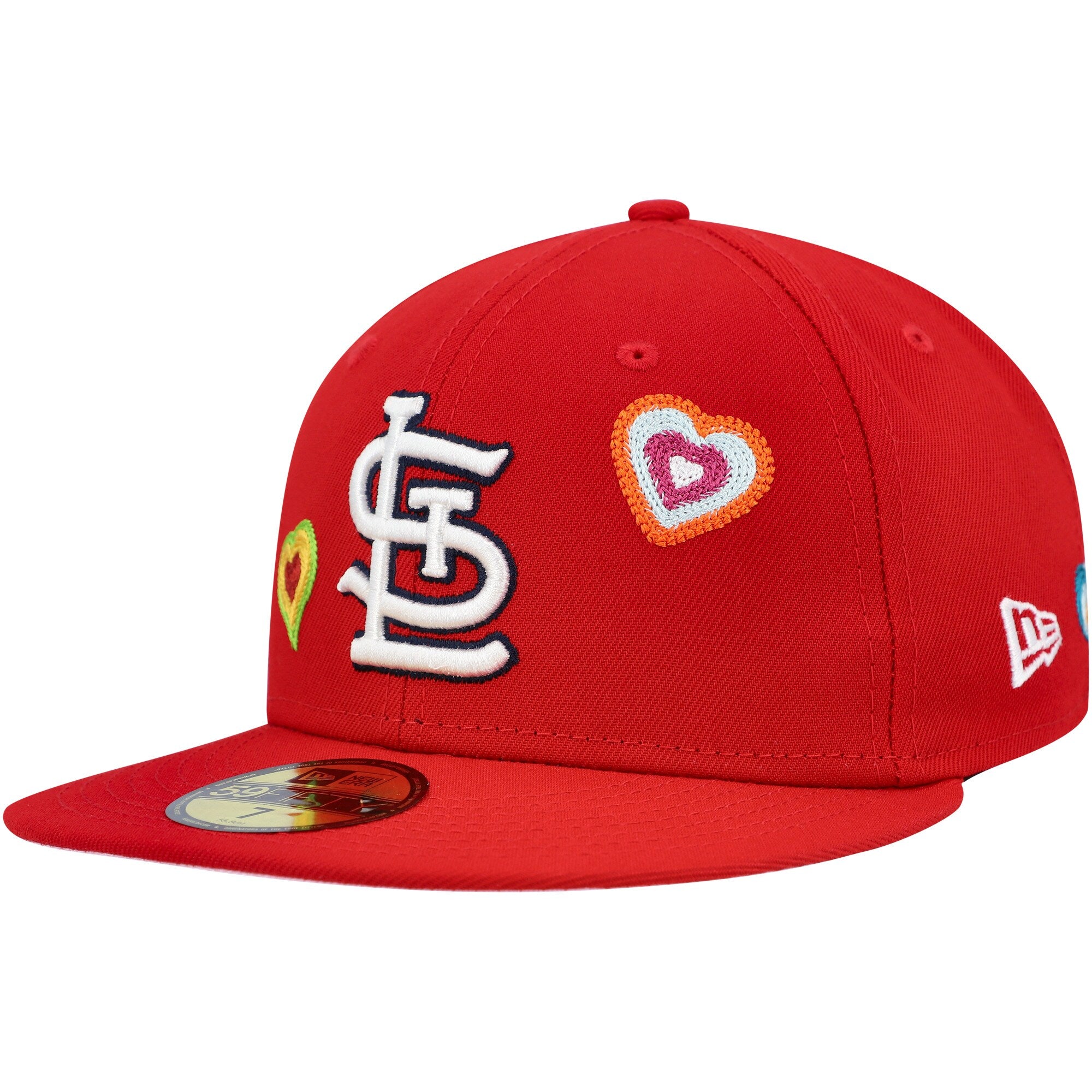 St. Louis Cardinals New Era Chain Stitch Heart 59FIFTY Fitted Hat - Red