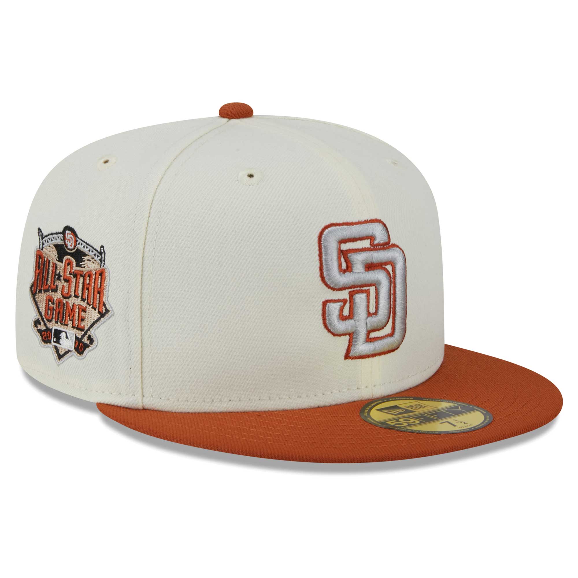 San Diego Padres New Era 59FIFTY Fitted Hat - Cream/Orange
