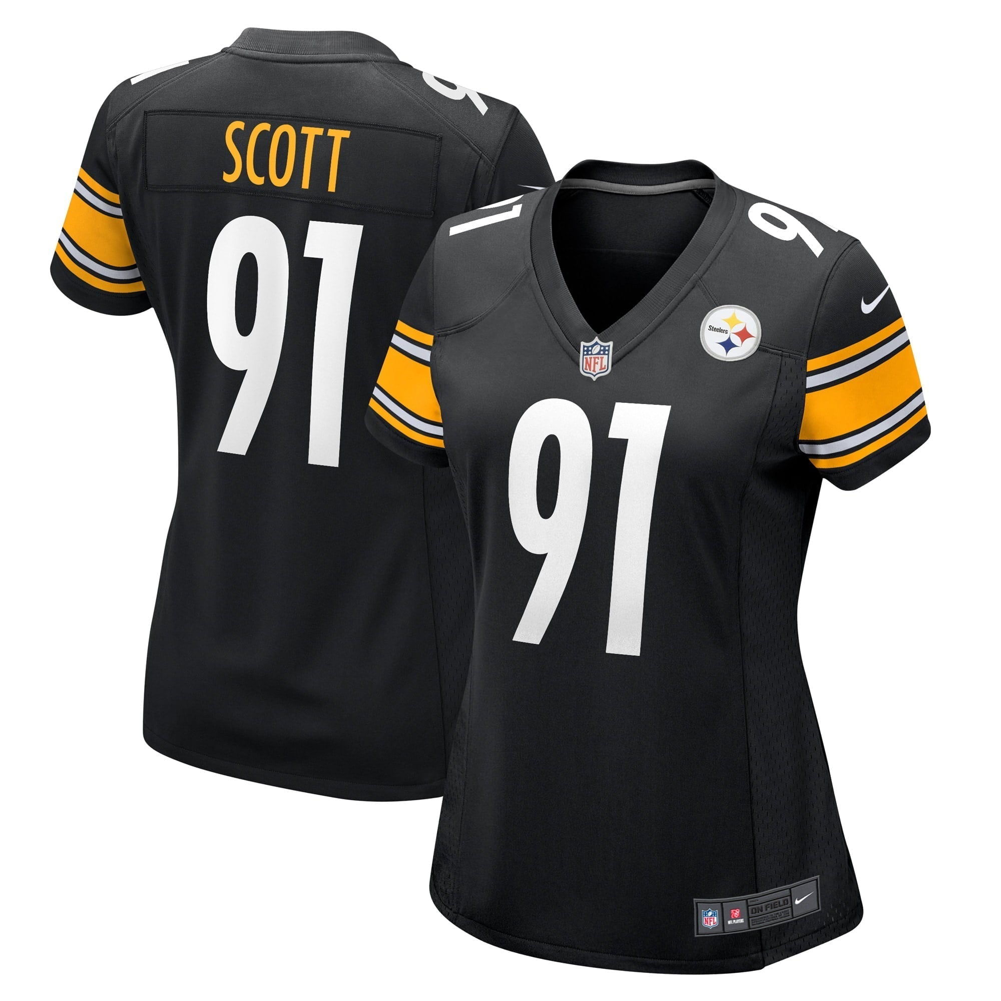 Women s Nike Delontae Scott Black Pittsburgh Steelers Game Player Jersey