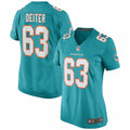 Women s Nike Michael Deiter Aqua Miami Dolphins Game Jersey