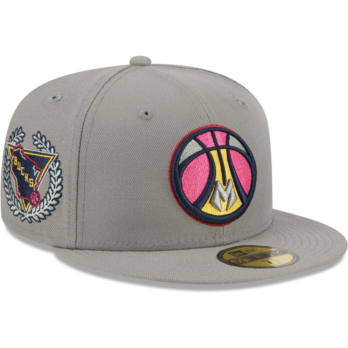 Milwaukee Bucks New Era Color Pack 59FIFTY Fitted Hat - Gray