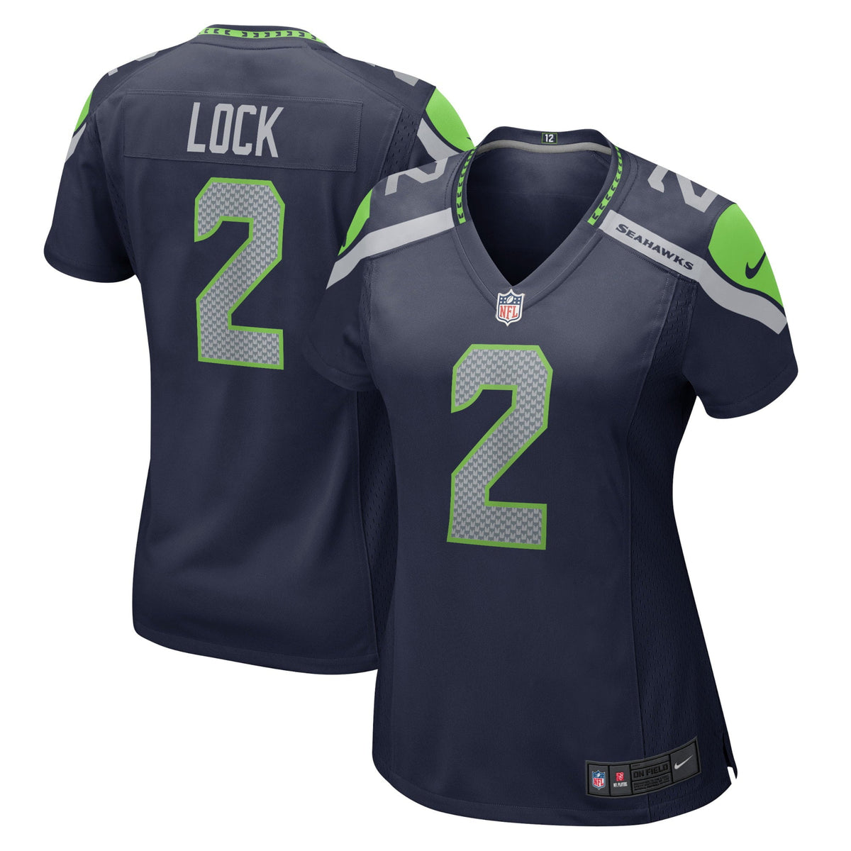 Women s Nike Drew Lock College Navy Seattle Seahawks Game Jersey