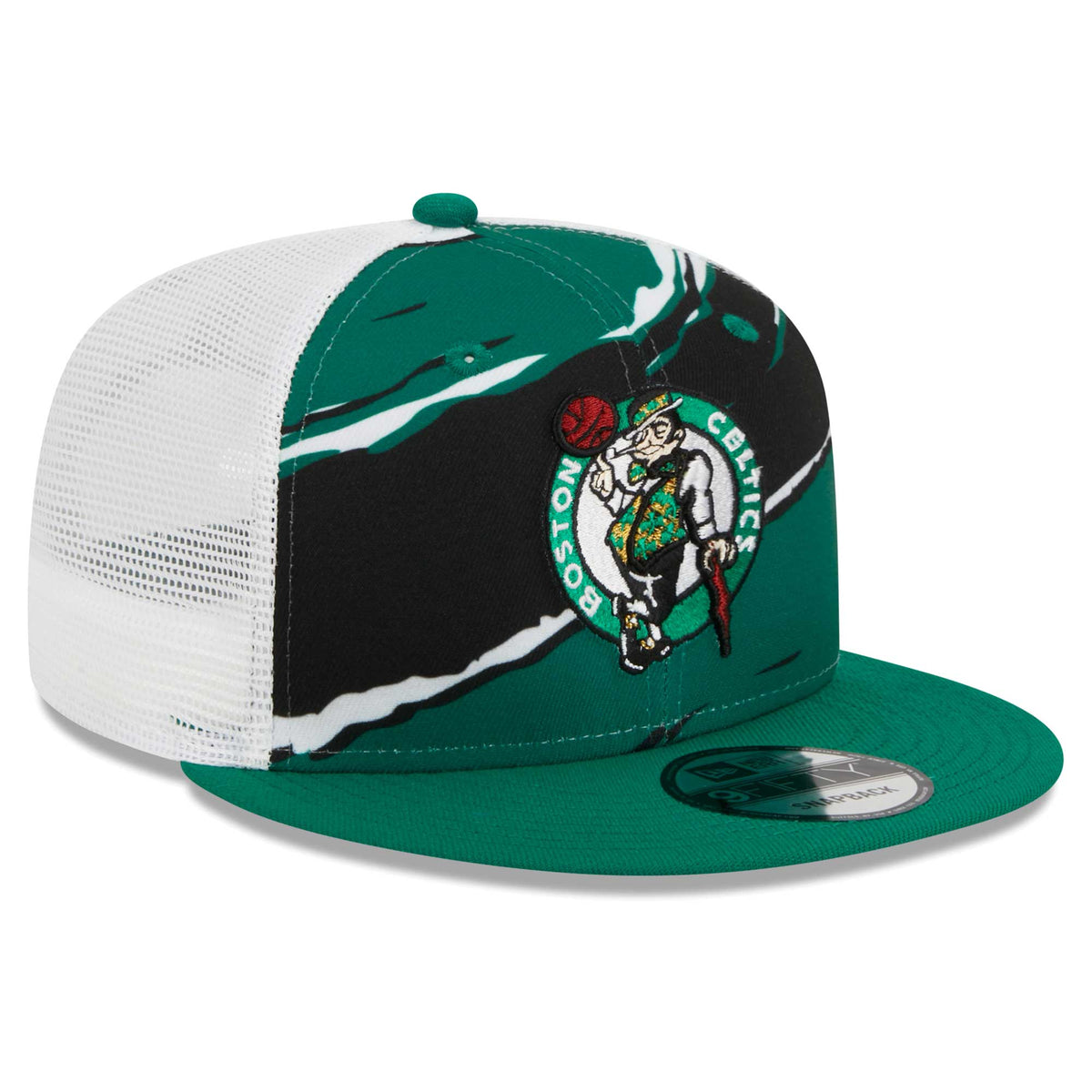 Boston Celtics New Era Tear Trucker 9FIFTY Adjustable Hat - Kelly Green/White