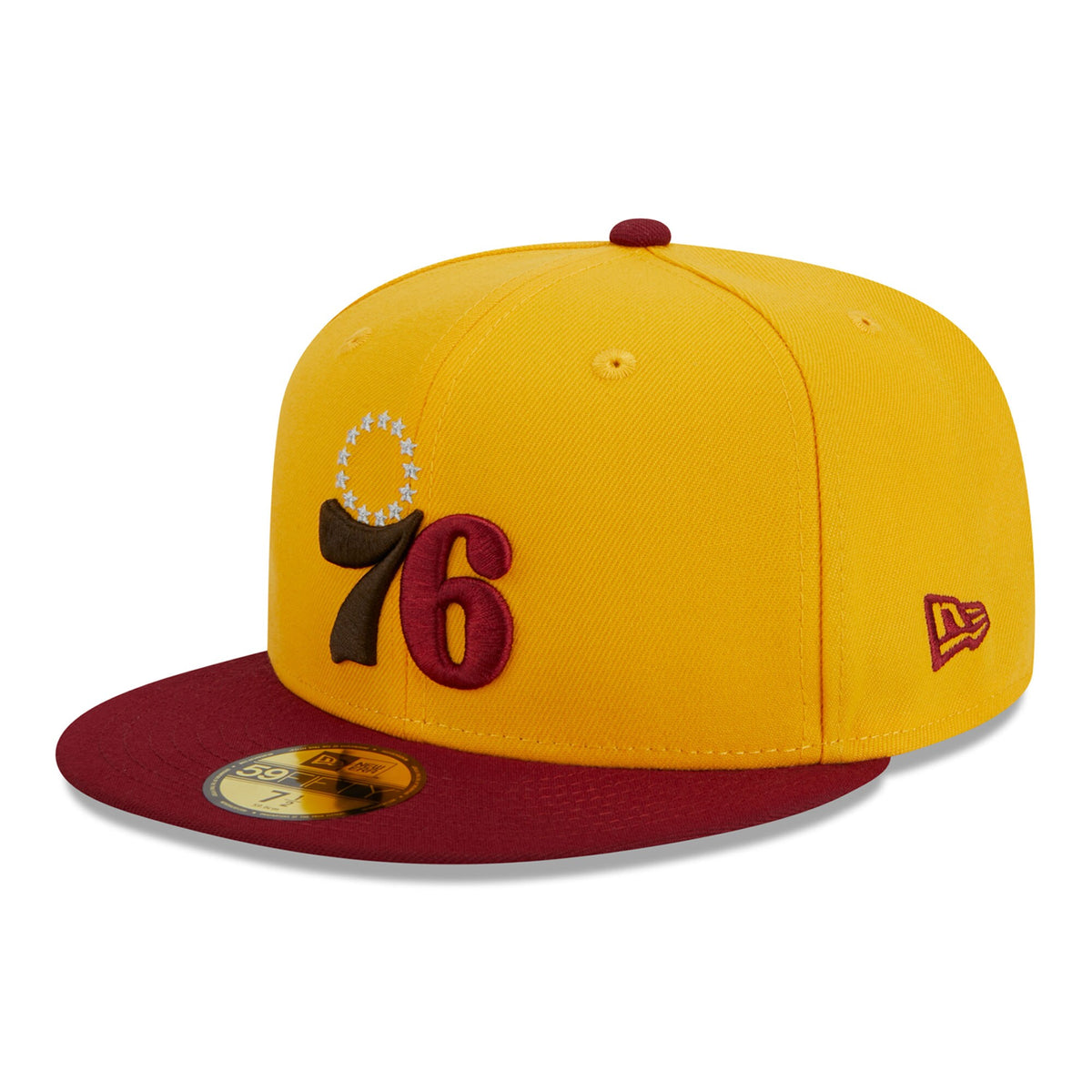 Philadelphia 76ers New Era Fall Leaves 2-Tone 59FIFTY Fitted Hat - Yellow/Red