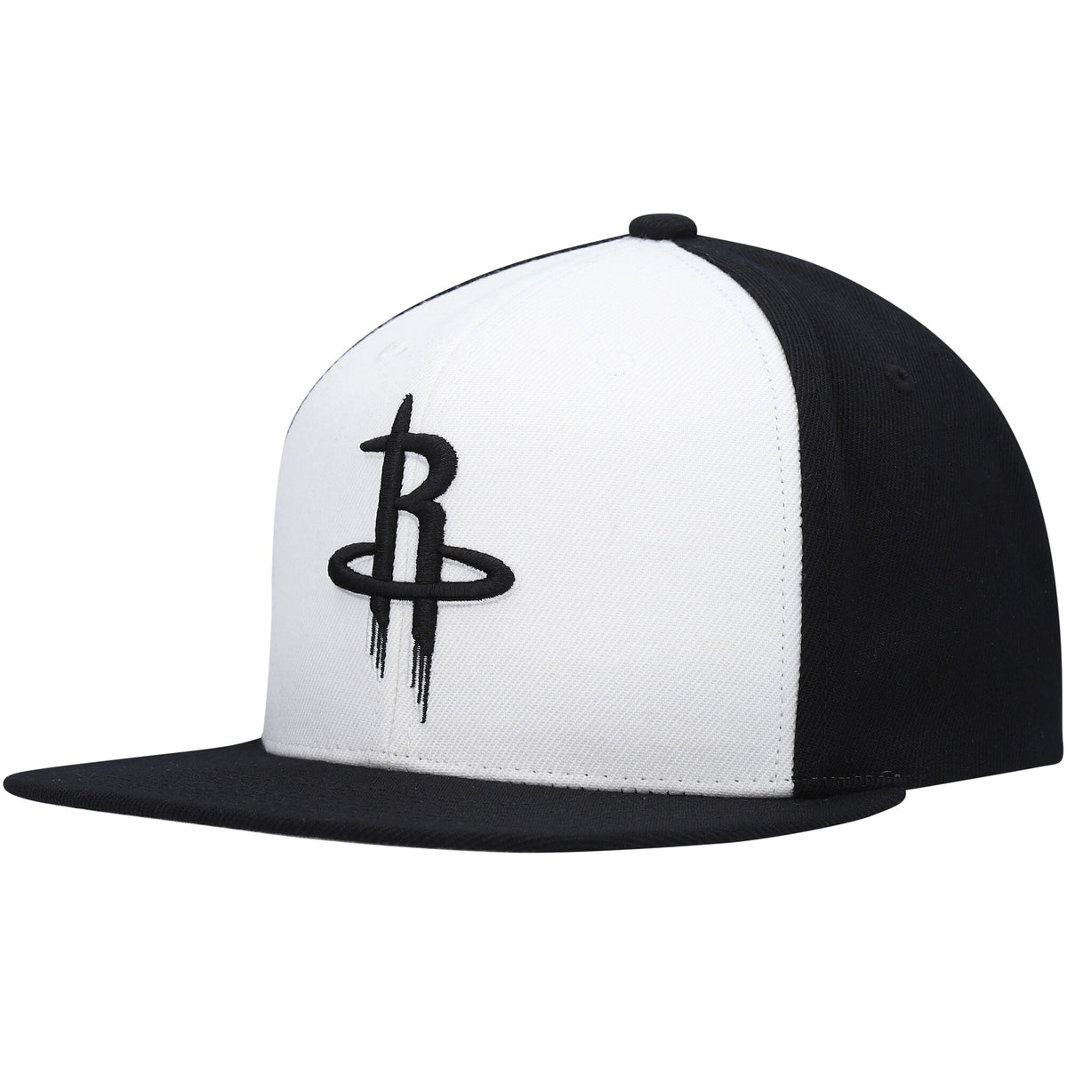 Houston Rockets Mitchell & Ness Front Post Snapback Hat - White/Black
