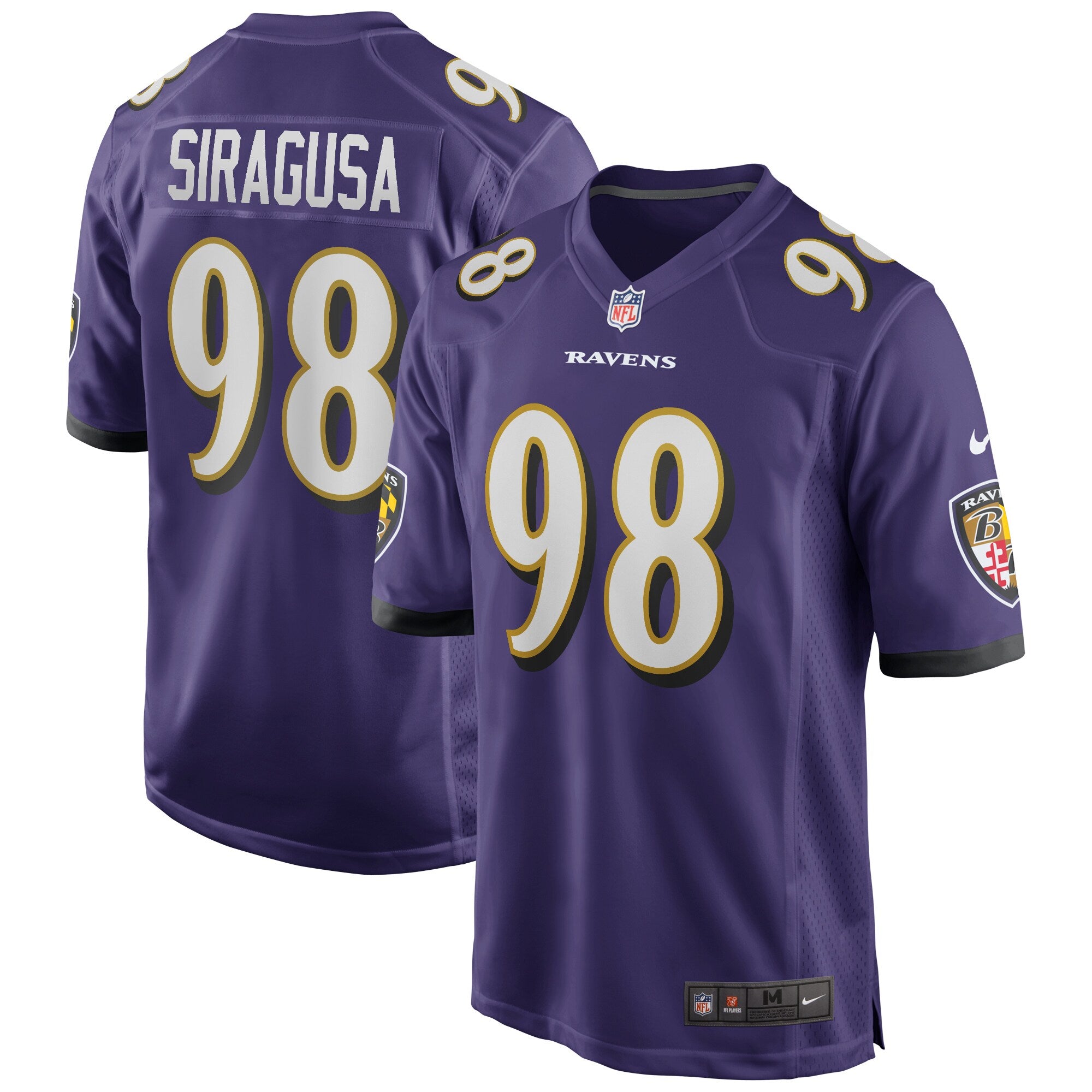 Tony Siragusa Baltimore Ravens Nike Game Retired Player Jersey   Purple