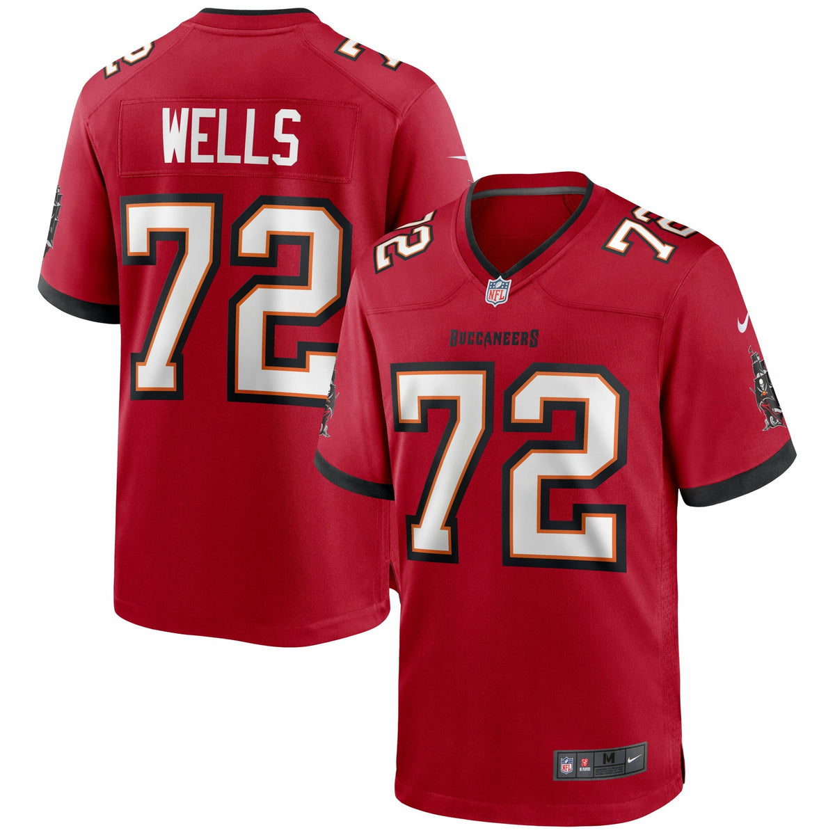 Men s Nike Josh Wells Red Tampa Bay Buccaneers Game Jersey