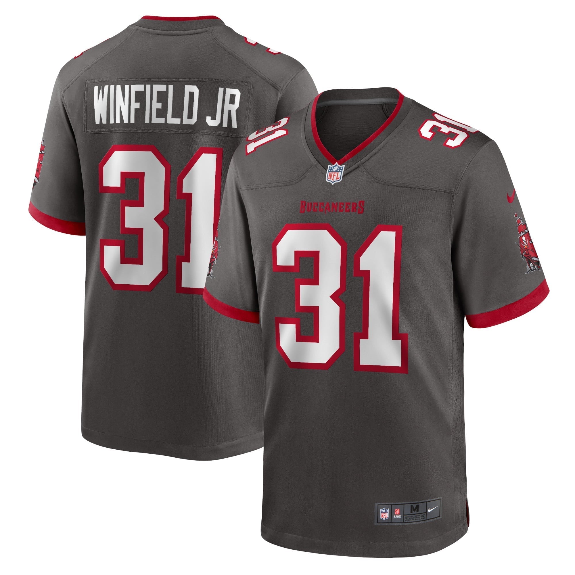 Men s Nike Antoine Winfield Jr. Pewter Tampa Bay Buccaneers Game Jersey