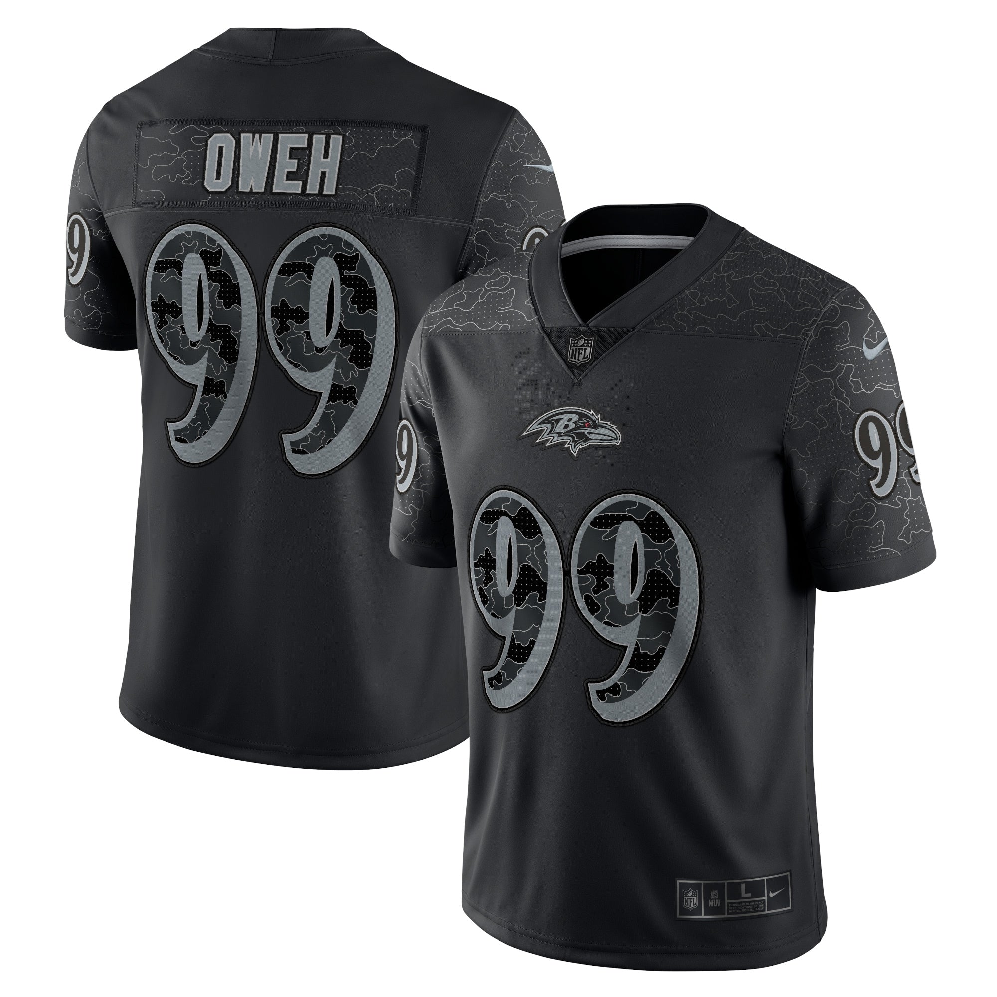 Odafe Oweh Baltimore Ravens Nike RFLCTV Limited Jersey   Black