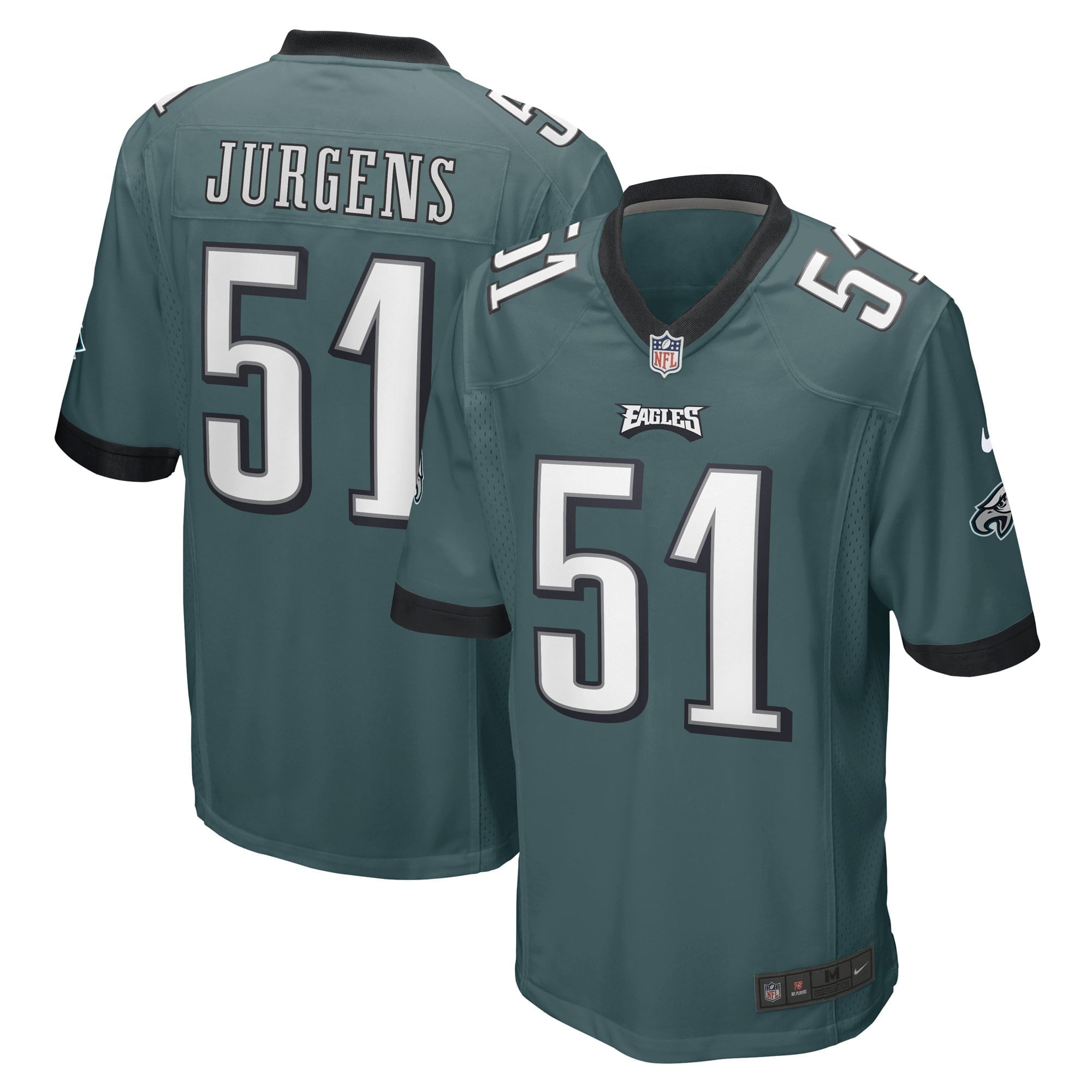 Men s Nike Cam Jurgens Midnight Green Philadelphia Eagles Game Player Jersey