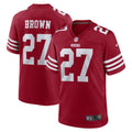 Men s Nike Ji Ayir Brown Scarlet San Francisco 49ers Team Game Jersey