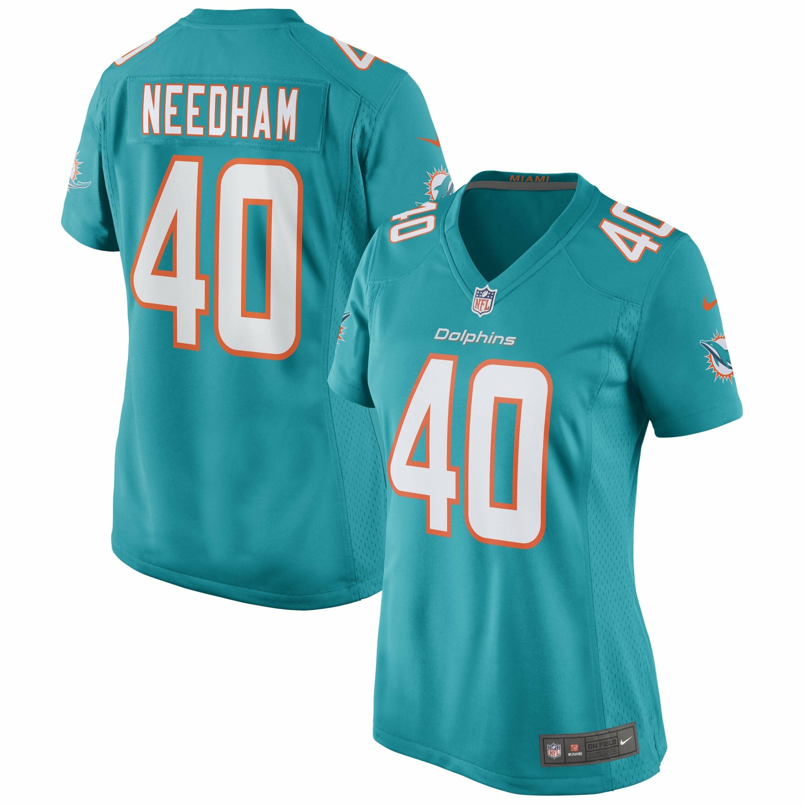 Women s Nike Nik Needham Aqua Miami Dolphins Game Jersey