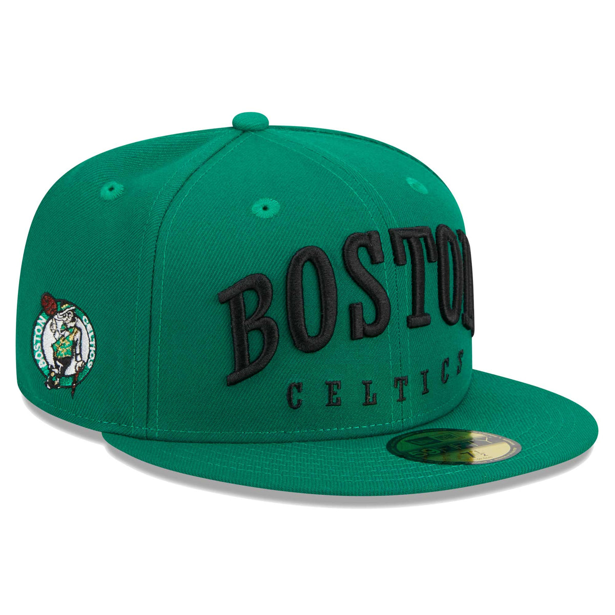 Boston Celtics New Era Big Arch Text 59FIFTY Fitted Hat - Kelly Green