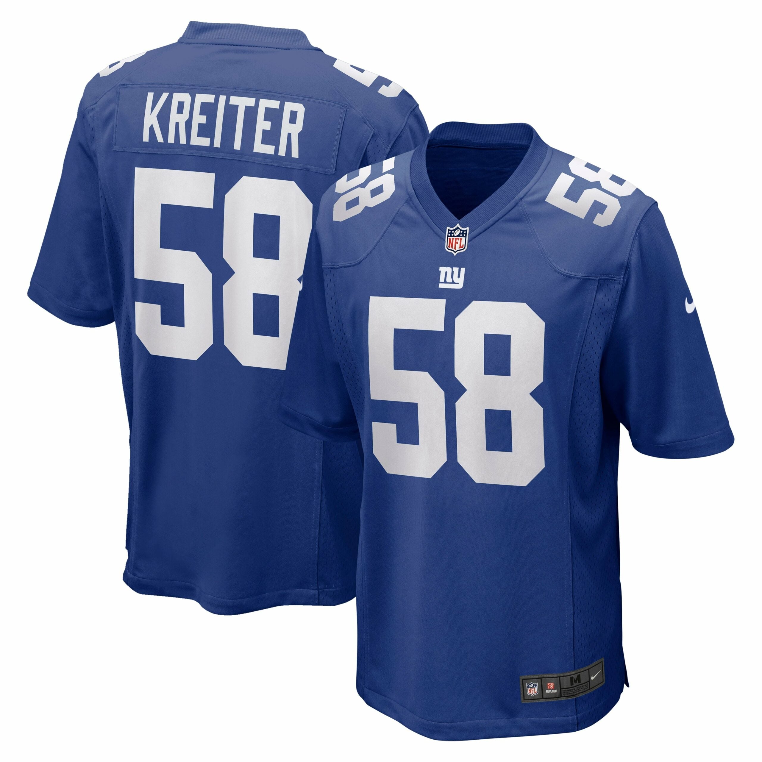 Men s Nike Casey Kreiter Royal New York Giants Game Jersey