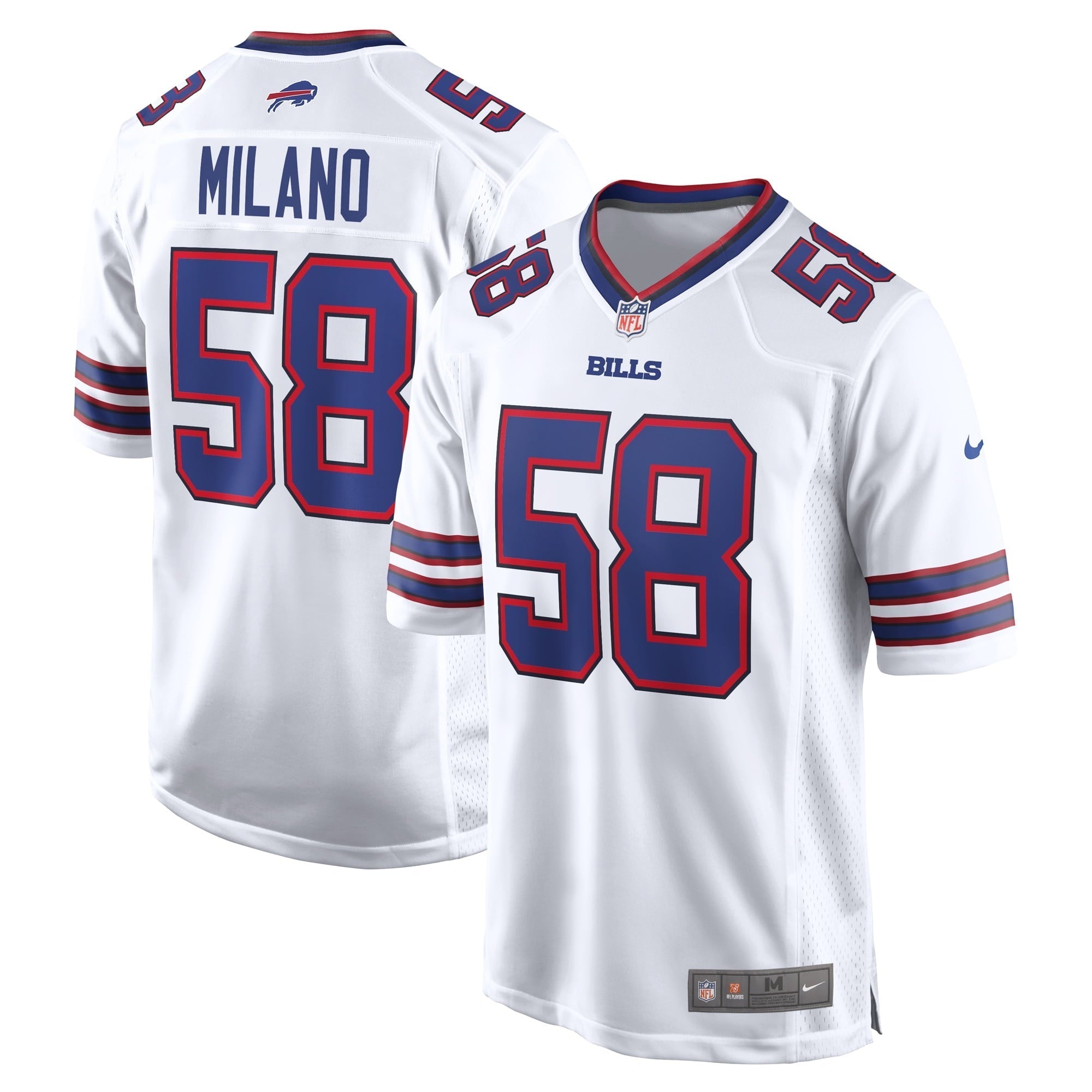 Men s Nike Matt Milano White Buffalo Bills Away Game Player Jersey