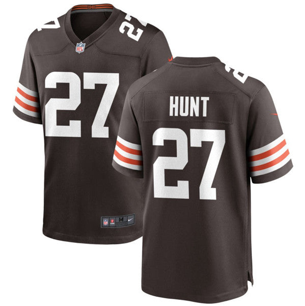 Men s Cleveland Browns Kareem Hunt Brown Stitched Game Jerseys