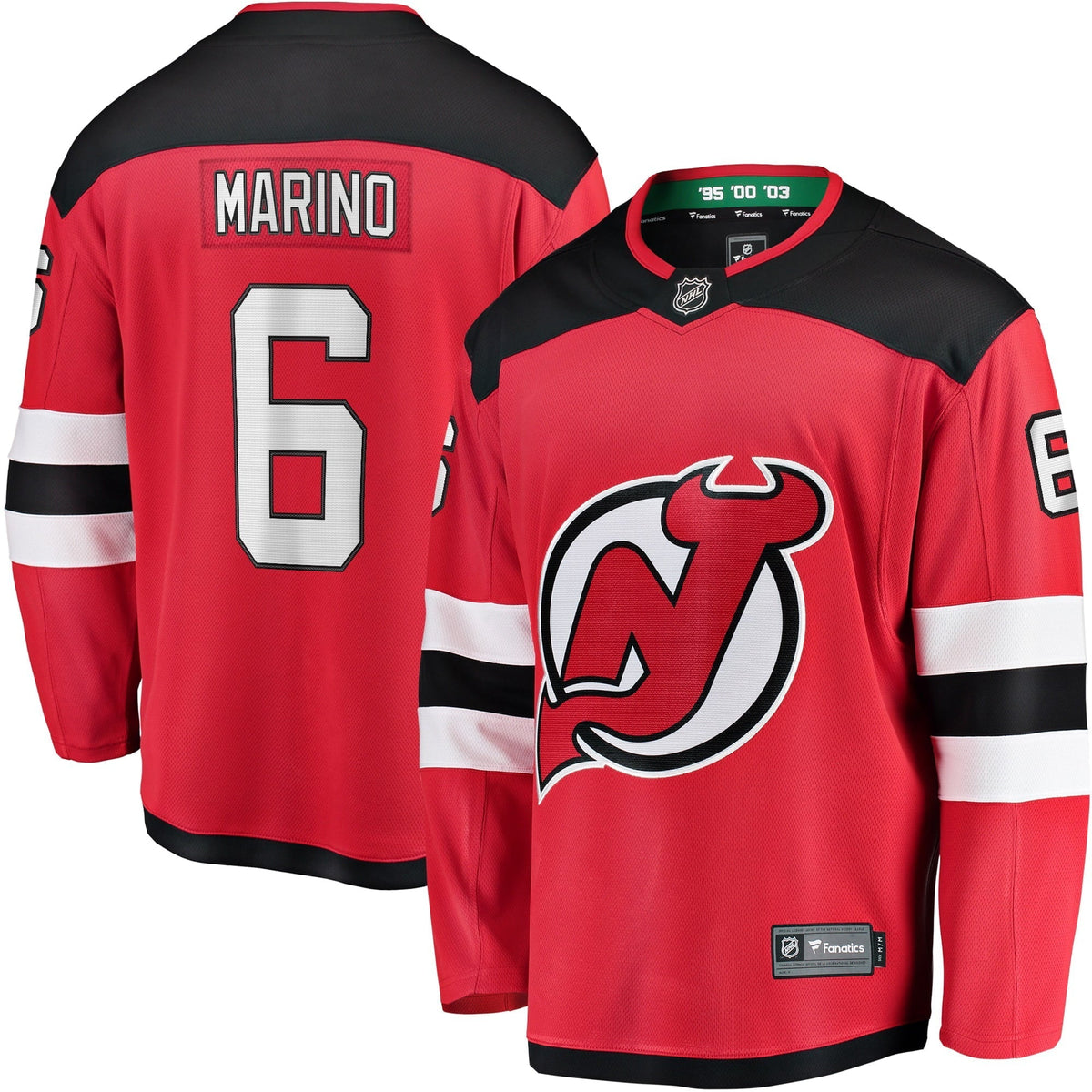 Men's Fanatics Branded John Marino Red New Jersey Devils Home Breakaway Player Jersey