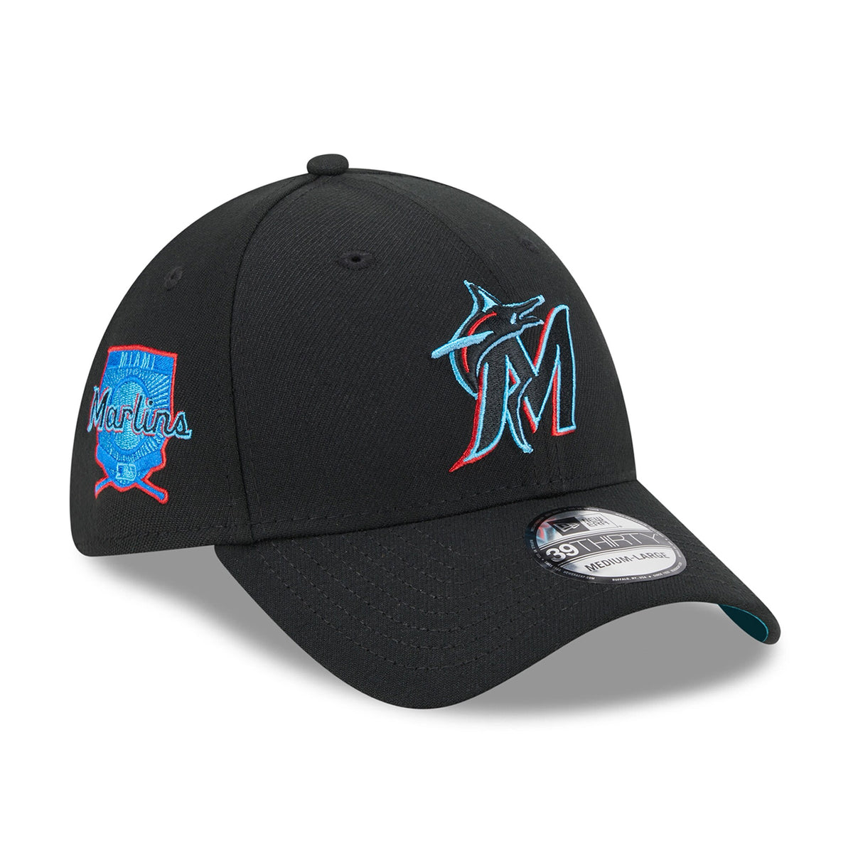 Miami Marlins New Era 2023 MLB Father's Day 39THIRTY Flex Hat - Black