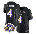 Men s Baltimore Ravens Zay Flowers Black 2023 F.U.S.E With Patch Throwback Vapor Limited Stitched Jersey