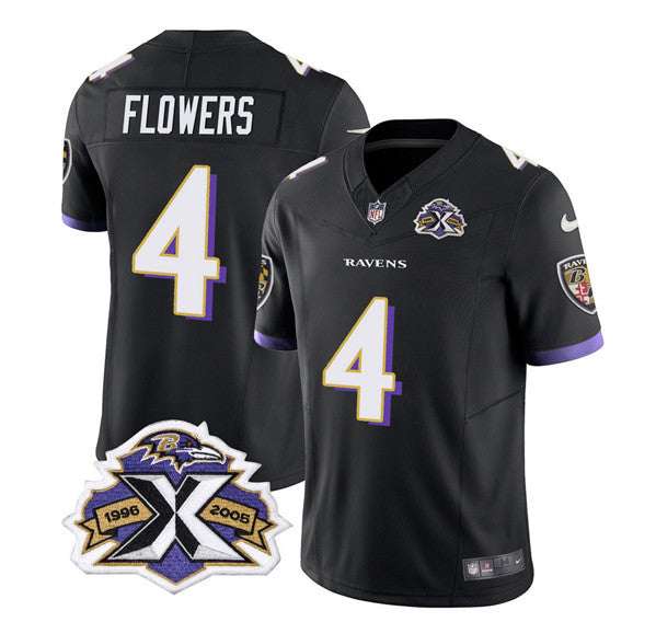 Men s Baltimore Ravens Zay Flowers Black 2023 F.U.S.E With Patch Throwback Vapor Limited Stitched Jersey