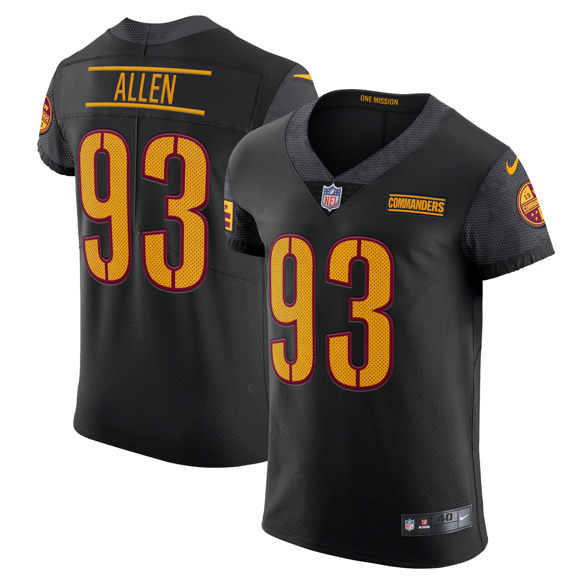 Jonathan Allen Washington Commanders Nike Alternate Vapor Elite Jersey   Black
