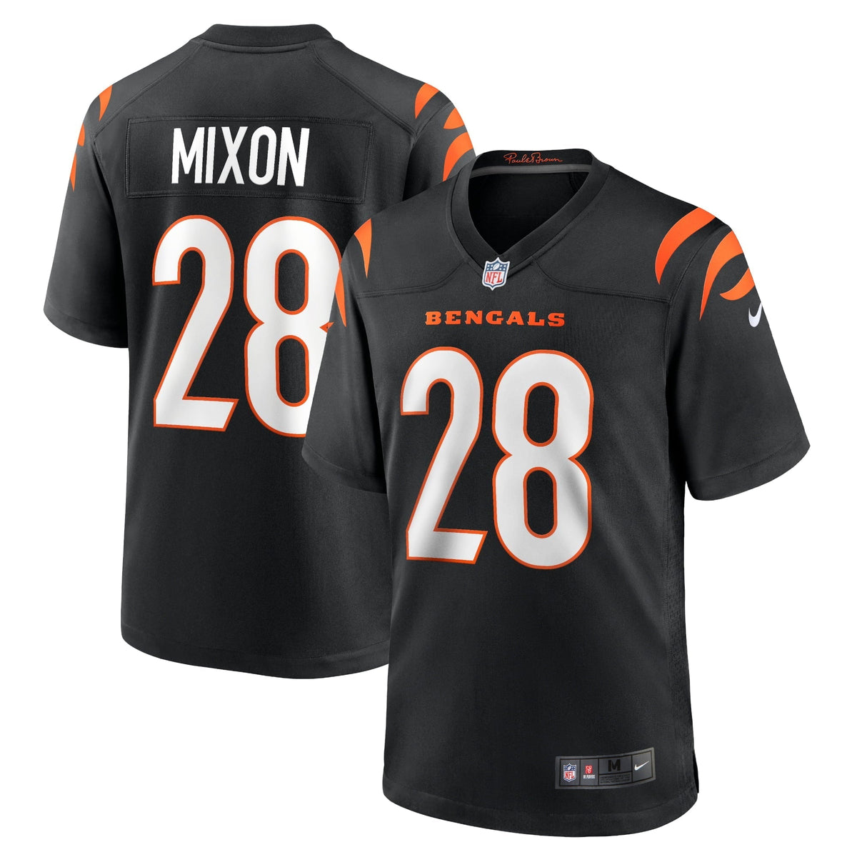 Men s Nike Joe Mixon Black Cincinnati Bengals Player Game Jersey