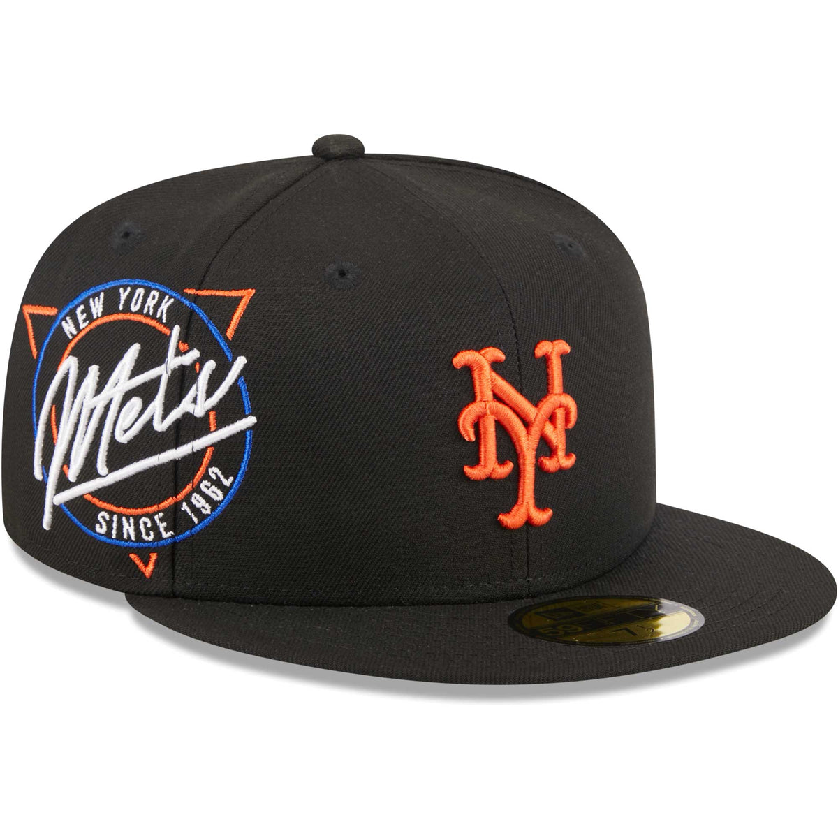 New York Mets New Era Neon 59FIFTY Fitted Hat - Black